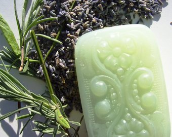 Cleopatra Lavender Nile Soap - Fresh, Green and Feminine with French Lavender ignites the Senses! Soft Sensual Calming and Relaxing! 5oz bar