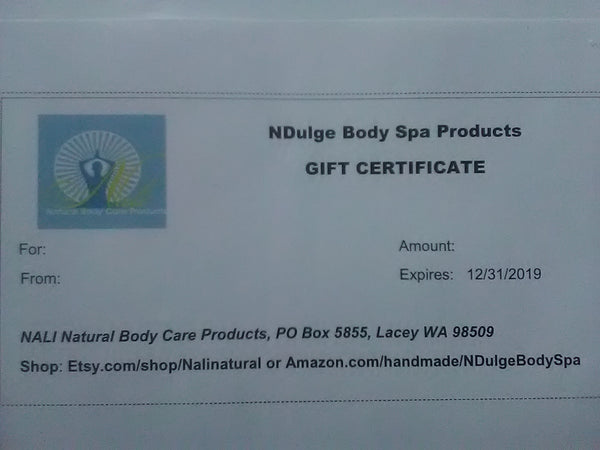 GIFT CERTIFICATES - $25, $50, $75 & $100.00 Values